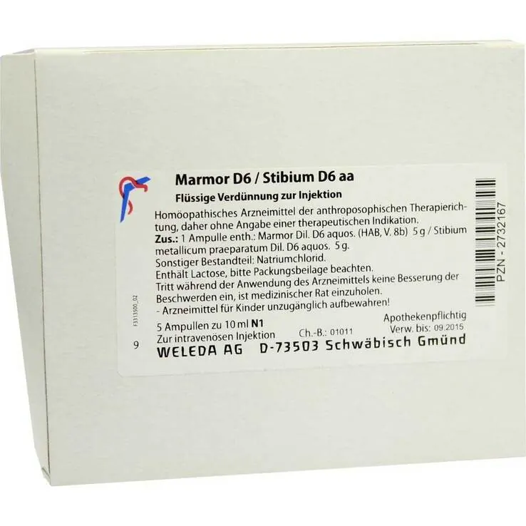 Marmor D 6 / Stibium D 6 aa Ampullen, 5X10 ml