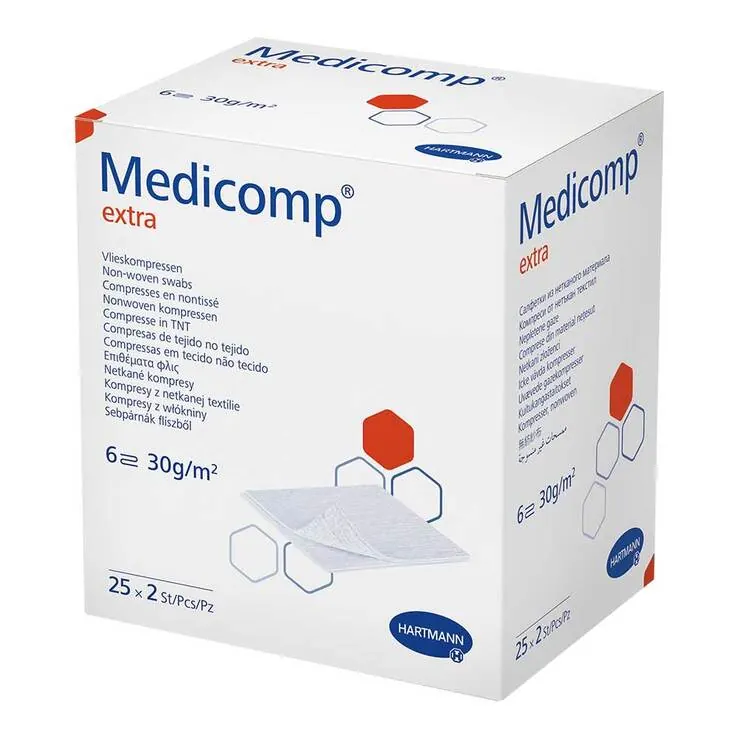 Medicomp extra Vlieskomp.steril 10x20 cm 6lagig, 25X2 St