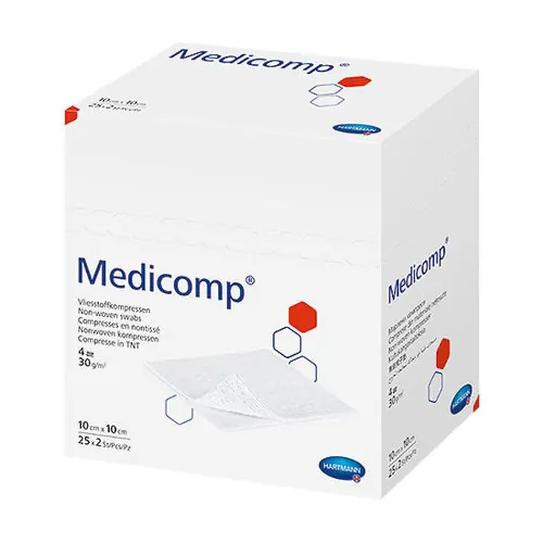 Medicomp Vlieskomp.unsteril 10x10 cm 4fach, 100 St