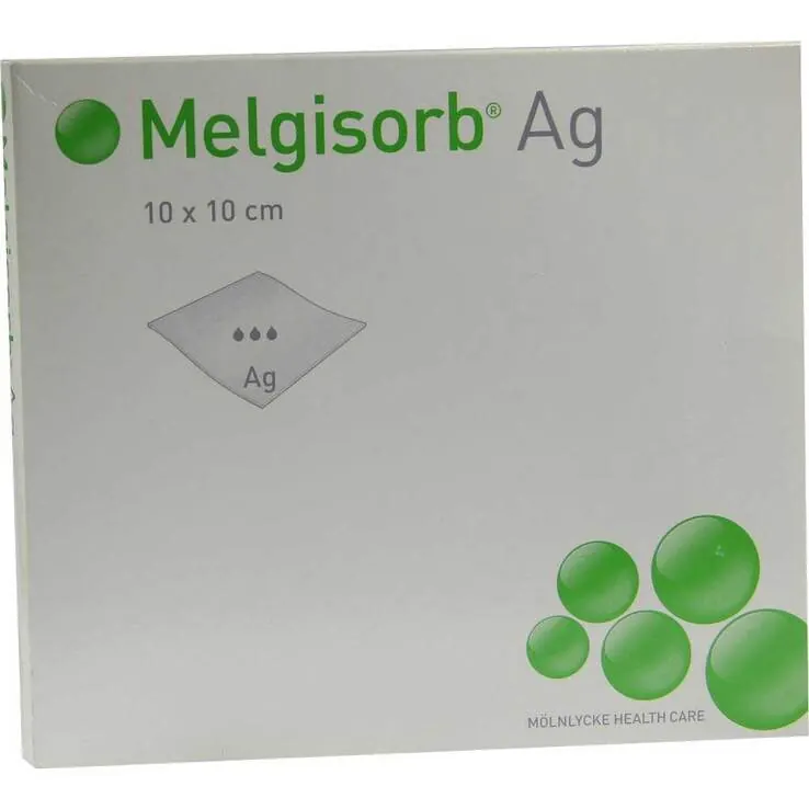 Melgisorb Ag Verband 10x10 cm, 10 St