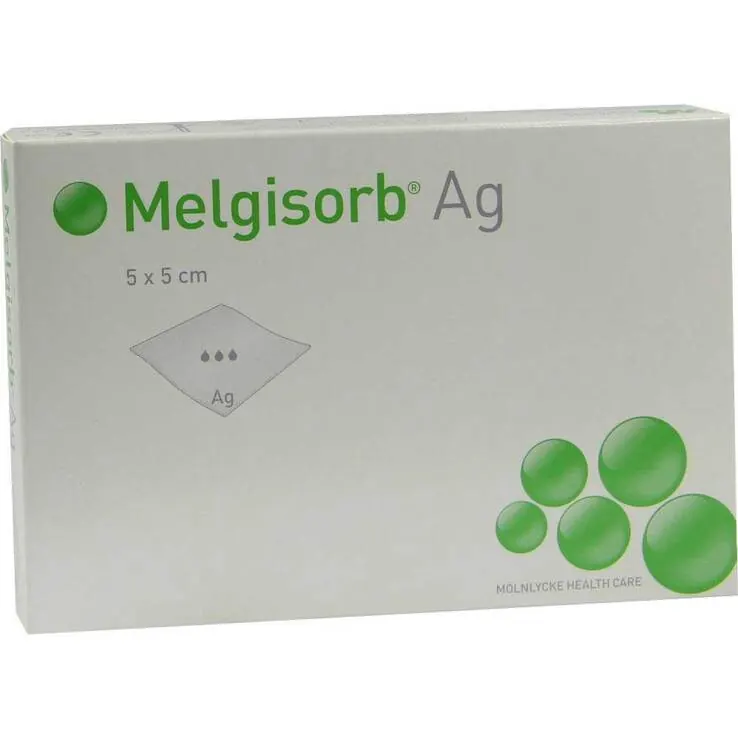Melgisorb Ag Verband 5x5 cm, 10 St