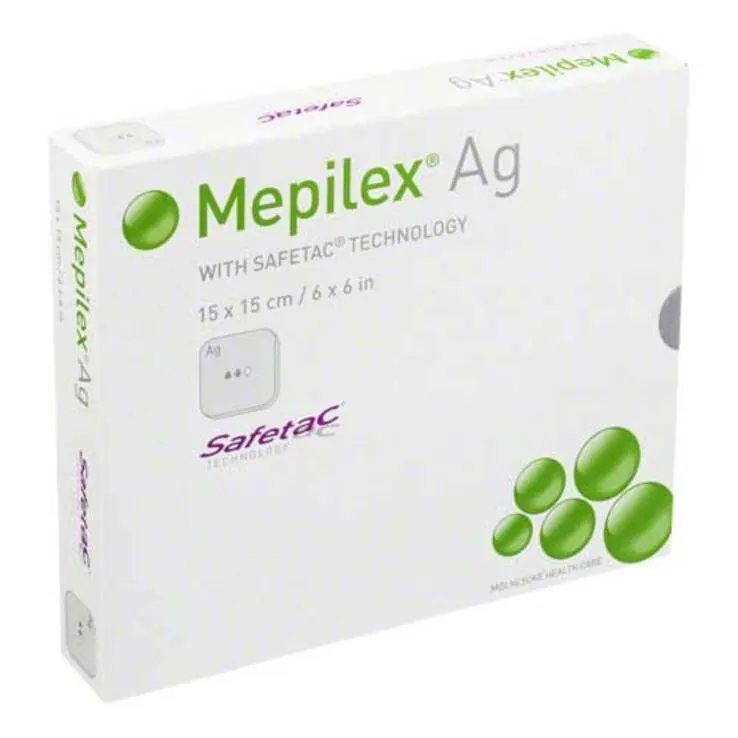 Mepilex Ag Verband 15x15cm s, 5 St