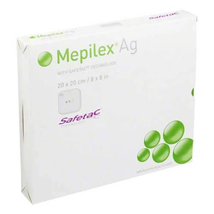 Mepilex Ag Verband 20x20cm s, 5 St