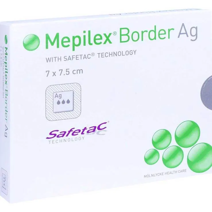 Mepilex Border Ag Schaumverband 7x7,5 cm, 5 St