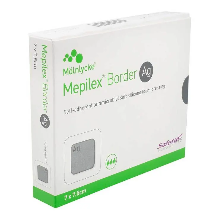 Mepilex Border Ag Schaumverband 7x7,5 cm steril, 5 St