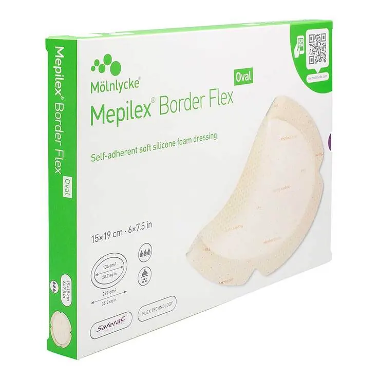 Mepilex Border Flex Schaumverband haft.15x19 cm oval, 5 St