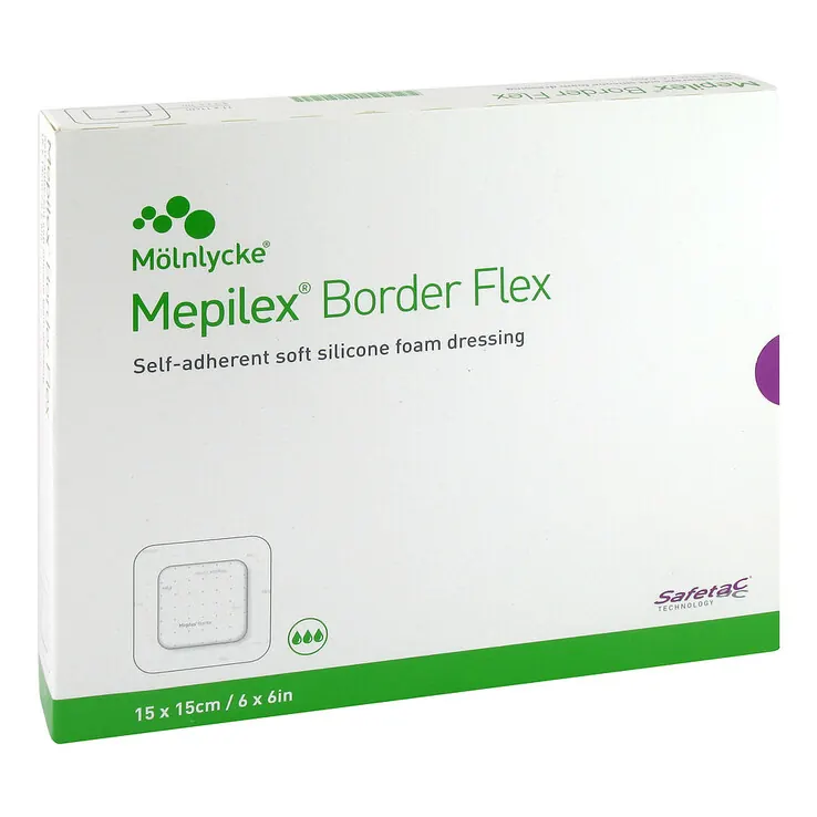 Mepilex Border Flex Schaumverband haftend 15x15 cm, 10 St