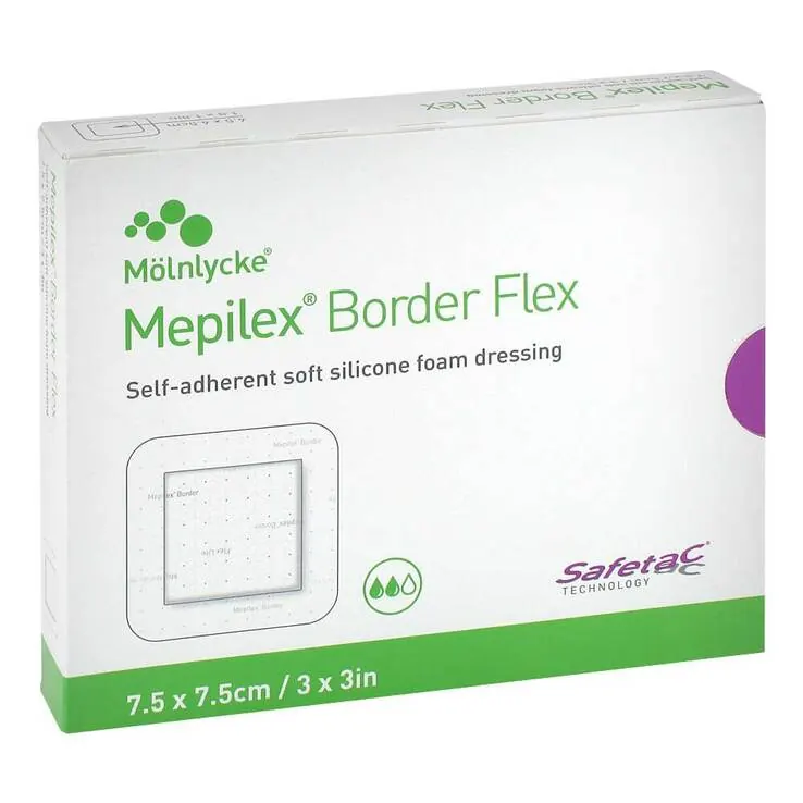 Mepilex Border Flex Schaumverband haftend 7,5x7,5 cm, 10 St
