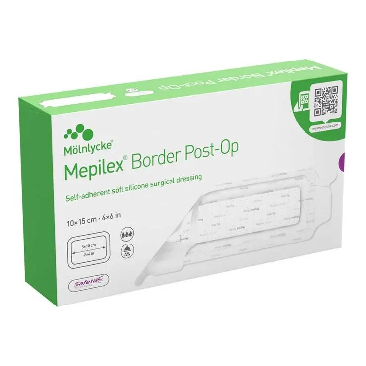 Mepilex Border Post-Op Schaumverband haftend 10x15 cm, 10 St