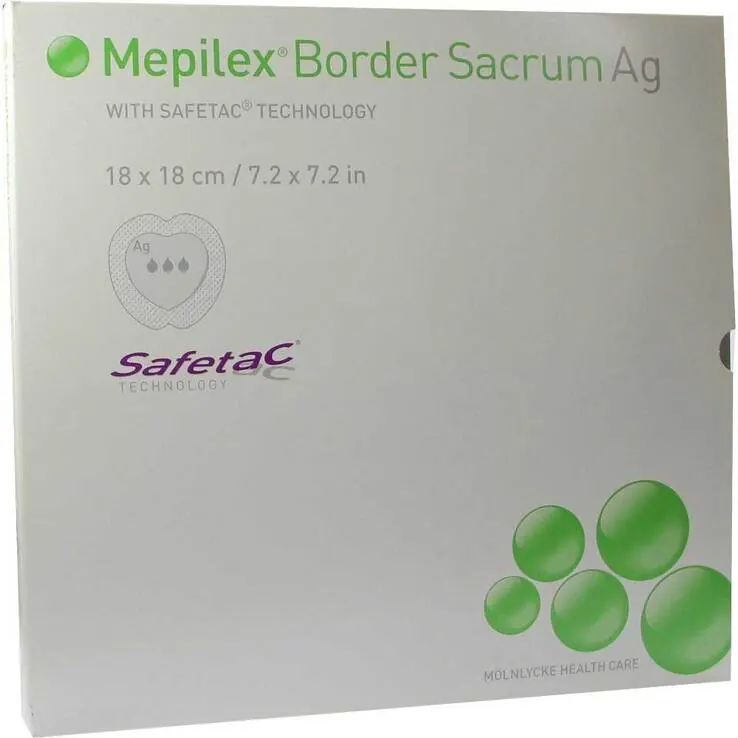 Mepilex Border Sacrum Ag Verband 18x18cm, 5 St