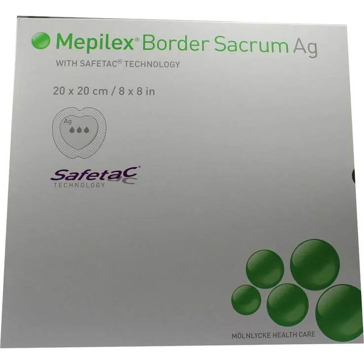 Mepilex Border Sacrum Ag Verband 20x20cm, 5 St