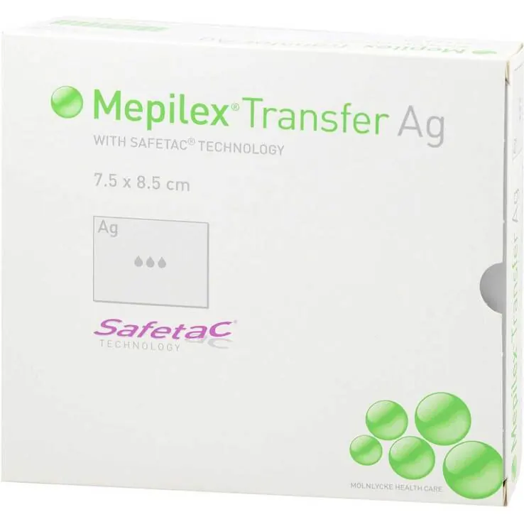 Mepilex Transfer Ag Schaumverband 7,5x8,5cm, 10 St
