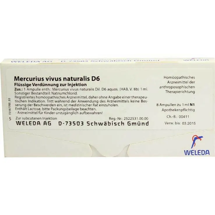 Mercurius vivus nat. D 6 Ampullen, 8X1 ml