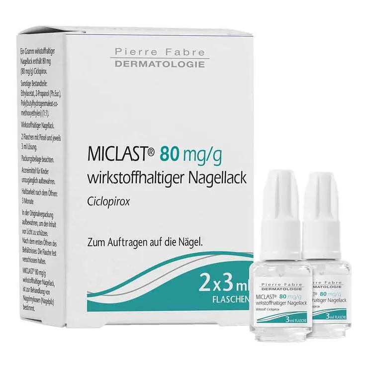 Miclast 80 mg / g wirkstoffhaltiger Nagellack, 2X3 ml
