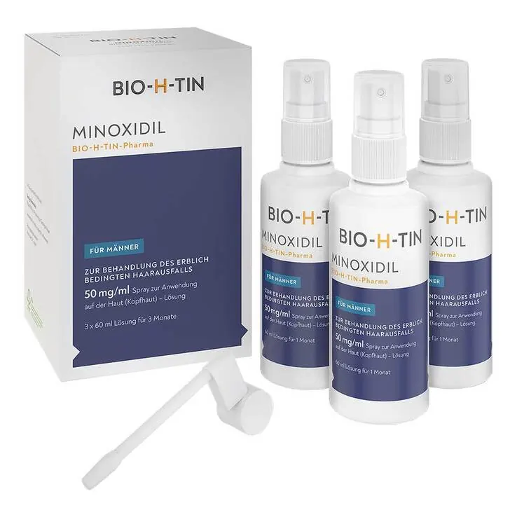 Minoxidil BIO-H-TIN-Pharma 50 mg/ml Spray für Männer, 3X60 ml