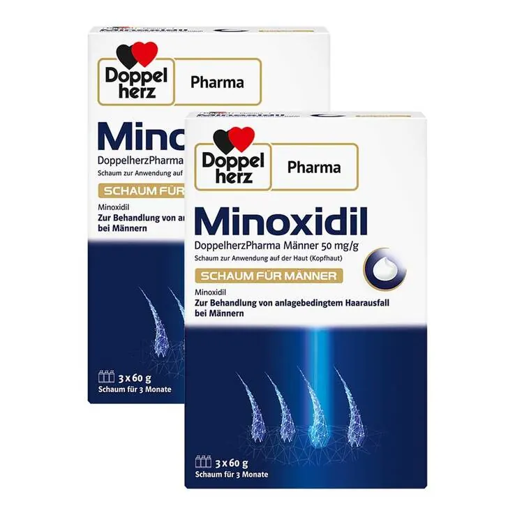 Minoxidil Doppelherzpharma Männer 50 mg / g Schaum, 2x3x60 g