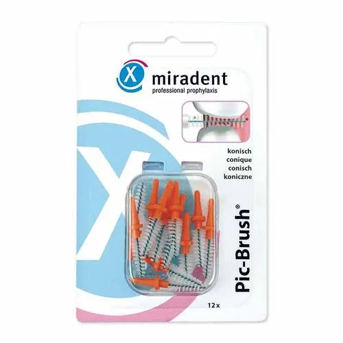 MIRADENT Interd.Pic-Brush Ersatzb.konisch orange, 12 St