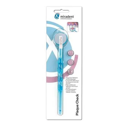 Miradent Plaquetest Mira2 + Spiegel blau transparent, 1 St