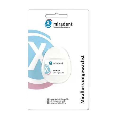 Miradent Zahnseide Mirafloss ungewachst 20 m, 1 St