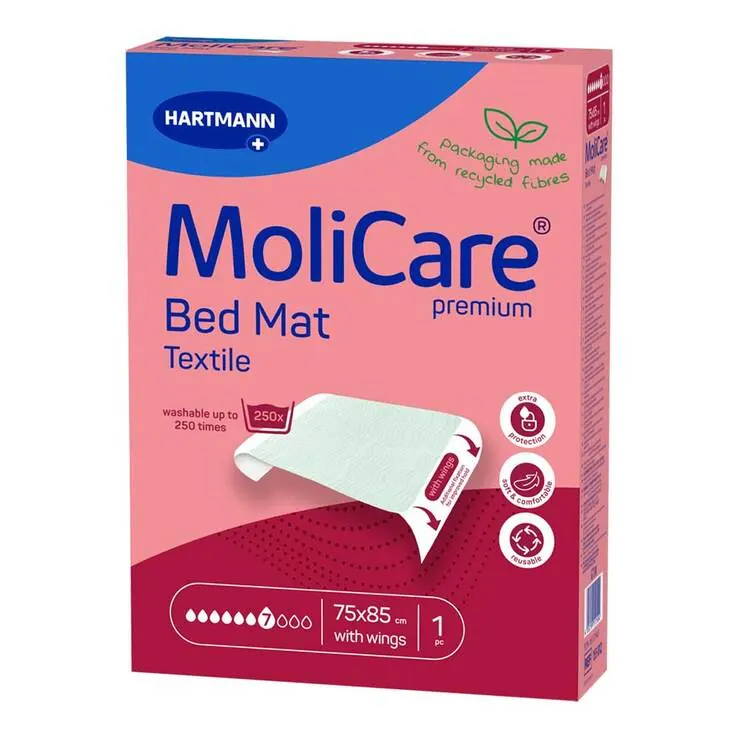 Molicare Premium Bed Mat Texttile 7 Tropfen mit Flügeln in Größe 75x85cm, 1 St
