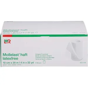 MOLLELASThaftBindenlatexfrei10cmx20mweiß6St