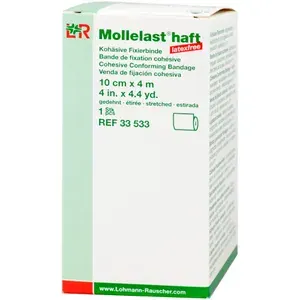 MOLLELASThaftBindenlatexfrei10cmx4mweiß1St