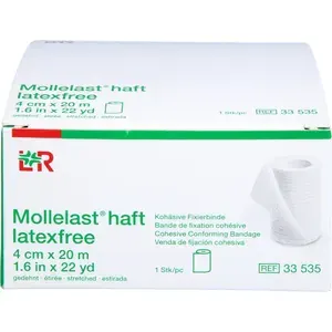 MOLLELASThaftBindenlatexfrei4cmx20mweiß1St