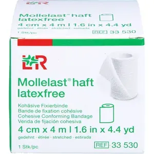 MOLLELASThaftBindenlatexfrei4cmx4mweiß1St