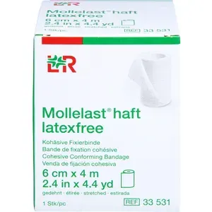 MOLLELASThaftBindenlatexfrei6cmx4mweiß1St