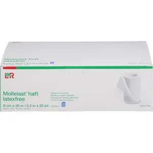 MOLLELASThaftBindenlatexfrei8cmx20mblau6St