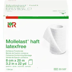 MOLLELASThaftBindenlatexfrei8cmx20mweiß1St
