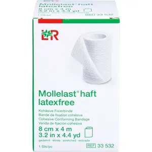 MOLLELASThaftBindenlatexfrei8cmx4mweiß1St