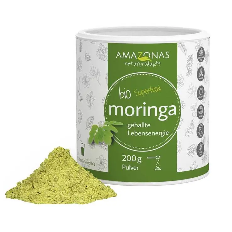 Moringa 100% Bio Pur Pulver, 200 g