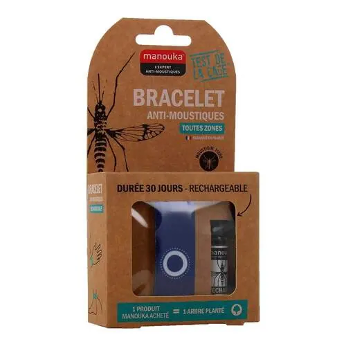 Mückenschutz Armband Erwachsene blau Manouka, 1 P