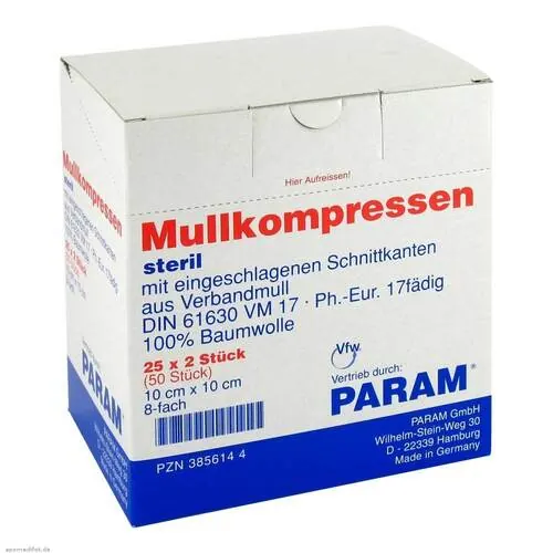 MULLKOMPRESSEN 10x10 cm steril 8fach, 25X2 St