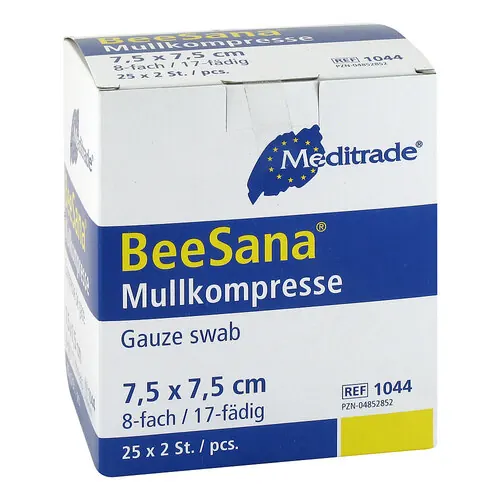 Mullkompressen 7,5x7,5 cm steril 8fach, 25X2 St