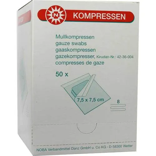 Mullkompressen 7,5x7,5 cm steril 8fach, 50X2 St
