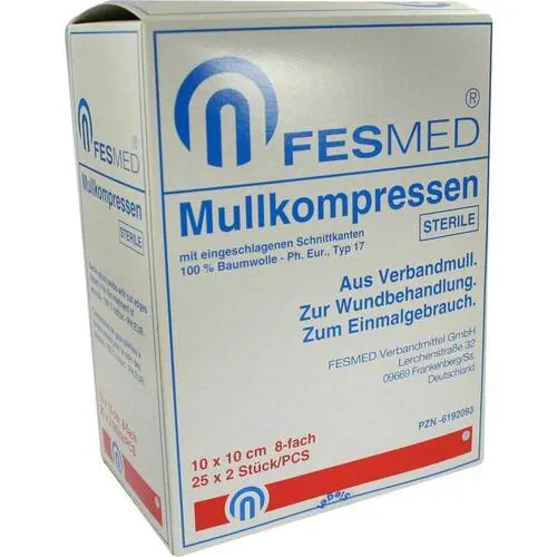Mullkompressen ES 10x10 cm steril 8fach, 25X2 St