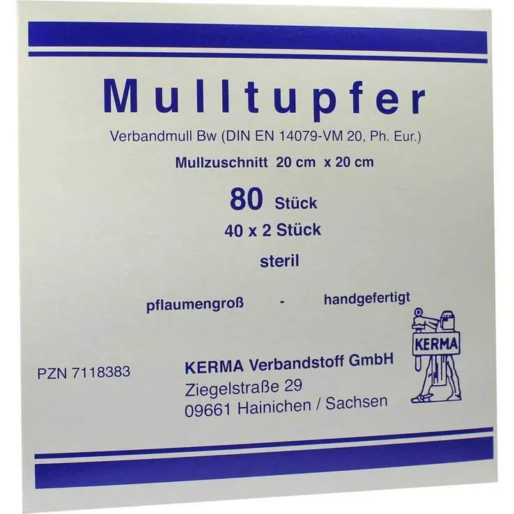 Mulltupfer 20x20cm pflaumengroß steril, 40X2 St