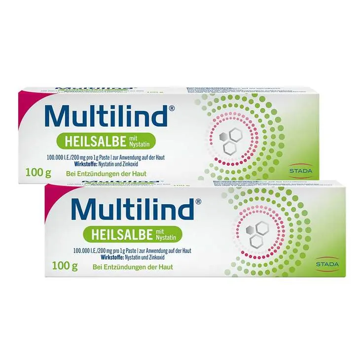 Multilind Heilsalbe mit Nystatin und Zinkoxid, 2x100 g
