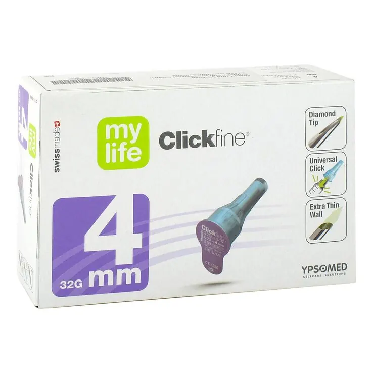 Mylife Clickfine Pen-Nadeln 4 mm 32 G Diamond Tip, 100 St