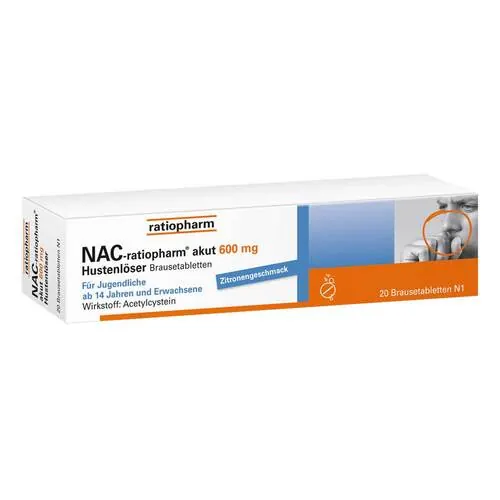 Nac-ratiopharm akut 600 mg Hustenlöser Brausetabletten , 20 St