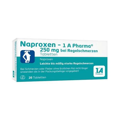 Naproxen-1A Pharma 250 mg b.Regelschmerzen Tabletten , 20 St
