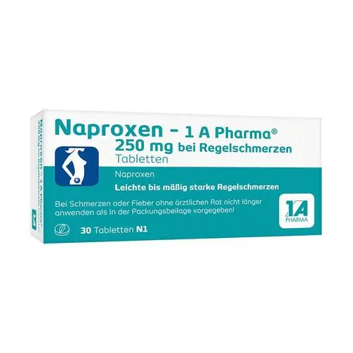 Naproxen-1A Pharma 250 mg b.Regelschmerzen Tabletten , 30 St