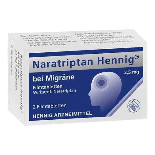 Naratriptan Hennig bei Migräne 2,5 mg Filmtabletten , 2 St