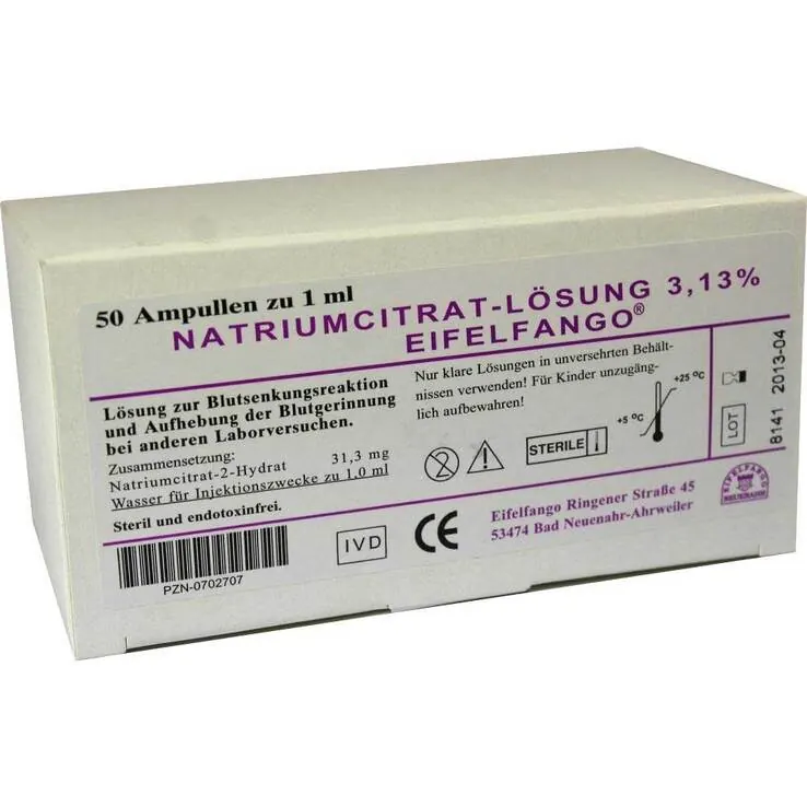 Natrium citricum 3,13% Ampullen, 50X1 ml