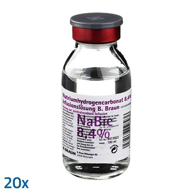 Natriumhydrogencarbonat B.Braun 8,4% Glas, 20X100 ml