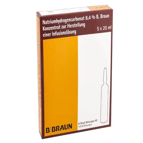 Natriumhydrogencarbonat B.Braun 8,4% Glas, 5X20 ml