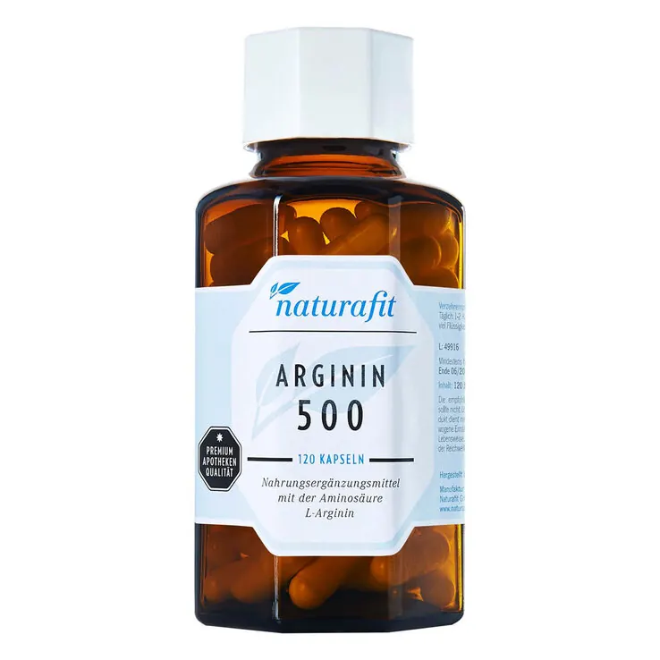Naturafit Arginin 500 Kapseln, 120 St
