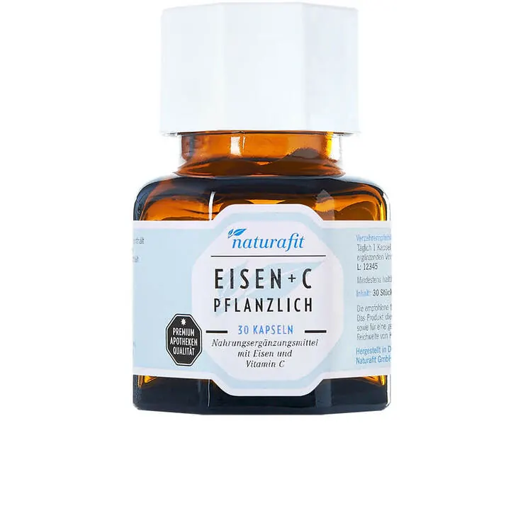 Naturafit Eisen plus C pflanzlich Kapseln, 30 St